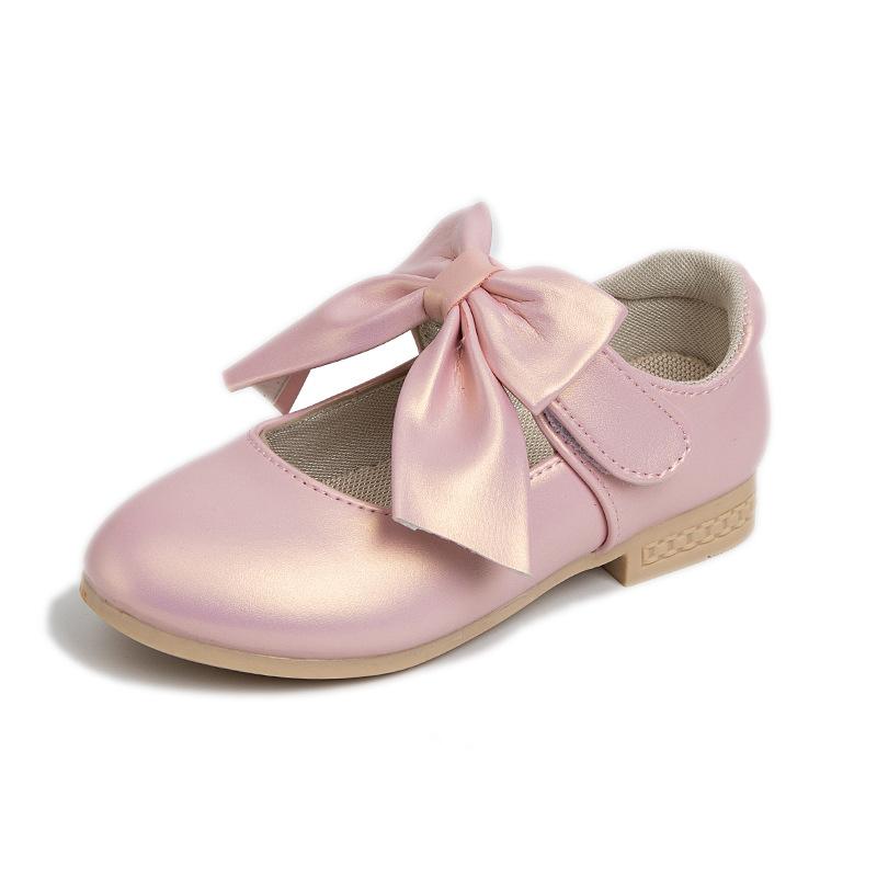 Girls' Princess Leather Shoes New Shoes for Girl Bow Girl Single Shoe Fashion Girl Heels Childrens'  Party Shoe Zapatos De Niña