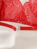 New Women Sexy Lingerie Red Bra Panties Set Cute Bow Ultrathin Lace Underwear Set Temptation Erotic  Outfits For Pretty Girls