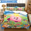 Rosa Pika Muster 3-teiliges K-Pop Musikgruppen Bettwäsche-Set, Ideal für Schlafzimmer, Wohnheim, Enthält Bettbezug und 2 Kissenbezüge, Fan-Geschenke