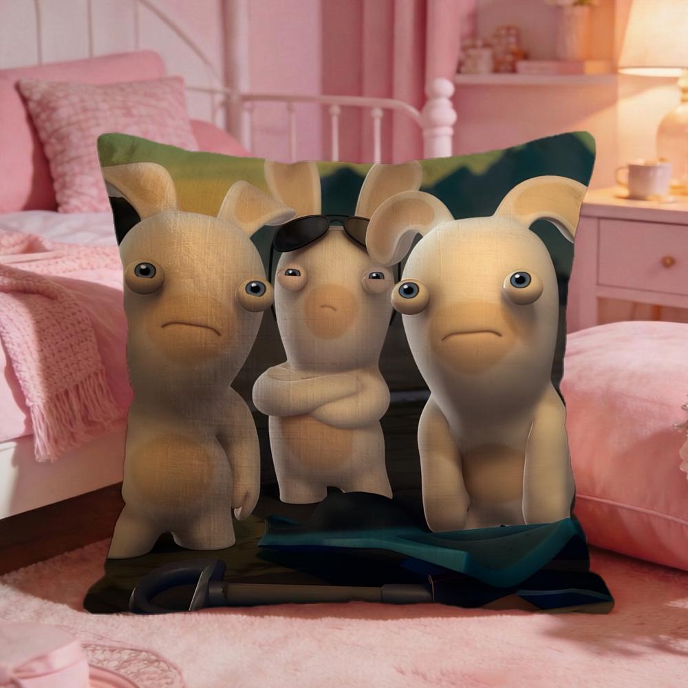 Rabbids IInvasions Anime Cushion Cover Premium Comfort Reversible Pillow Cove Two In One Design For Any Room  Car Interior