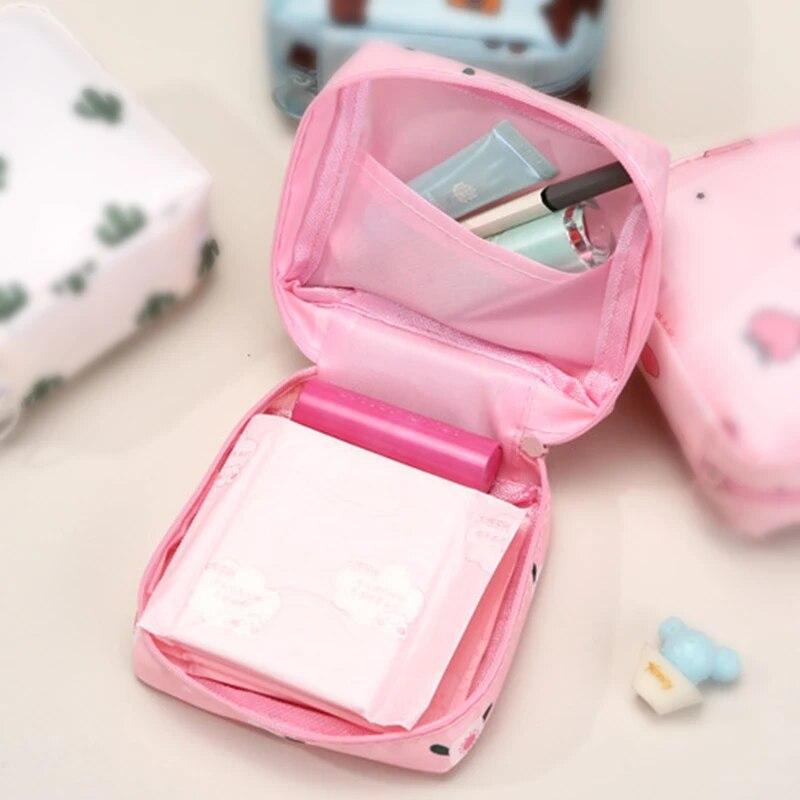 1pc Makeup Brush Storage Bag Cute Storage Bag Portable Storage Large Capacity Lipstick Organizer Travel Makeup Bag Zipper Design