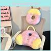 Dopamine Emoticon Lattice Pattern Neck Pillow Plush Toy Office Rest Prop Gift