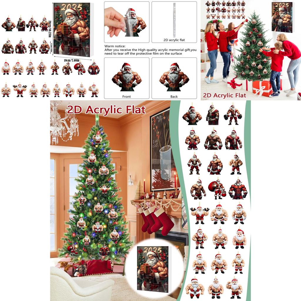 Christmas Holiday Blind Box Series With Acrylic Santa Claus Ornament For Festive Tree Decoration