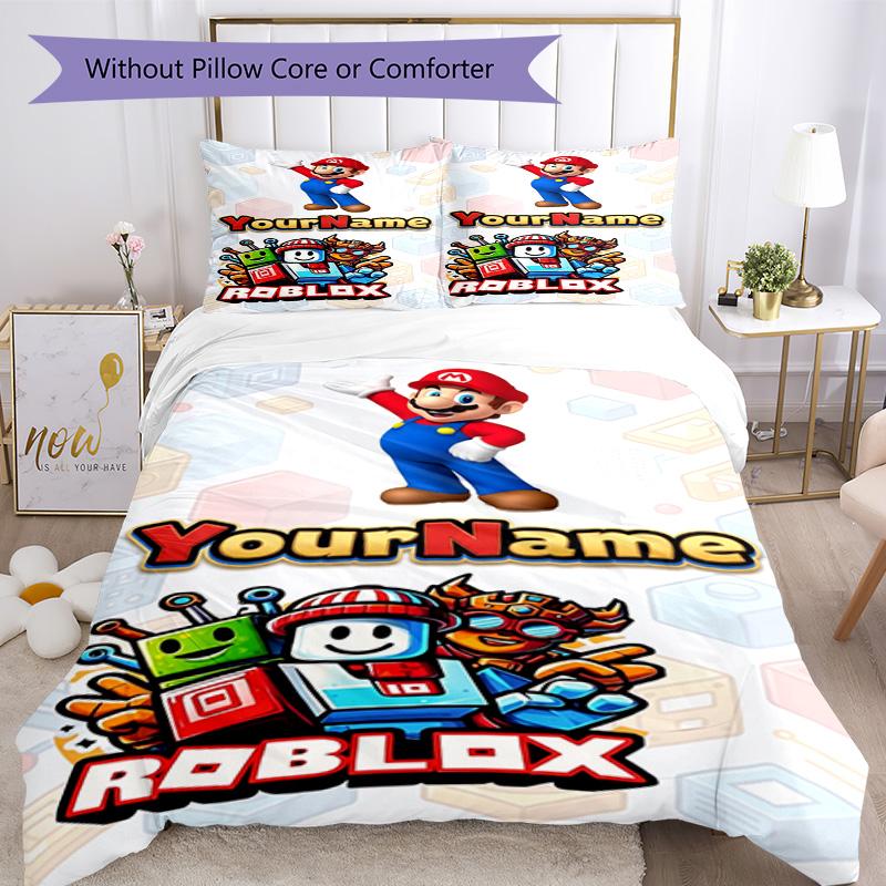 Roblox 32 Customize your name Bedding Set Breathable Duvet Cover with Pillowcases Home Decoration Birthday Gift