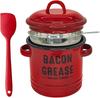 Large 46OZ Bacon Grease Container with Strainer Kitchen Oil Storage Can, Food Saver Bin with Lid Cooking Pot Keeper Collector