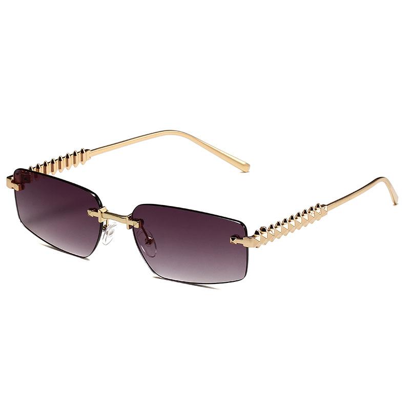 Rimless Metal Sunglasses Women Men Vintage Punk Luxury Brand Designer UV400 Outdoor Driving Hip Hop Sun Glasses
