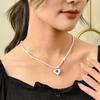 Elegant Korean Style Cream Heart Pearl Necklace For Women With Sweet Romantic Design