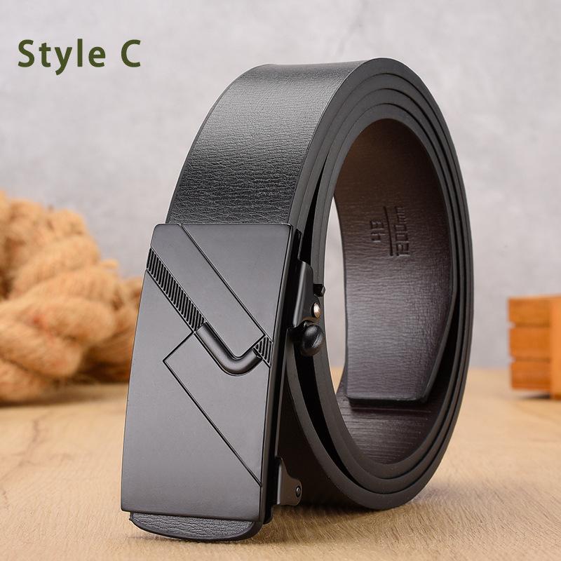 Belt Men'S Classic Automatic Buckle Men'S Belt Pu Belt Body Smooth Buckle Business Belt Men'S Belt