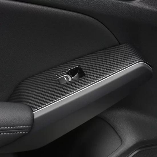 Carbon Fiber Interior Window Switch Panel Cover Trim For Honda Civic