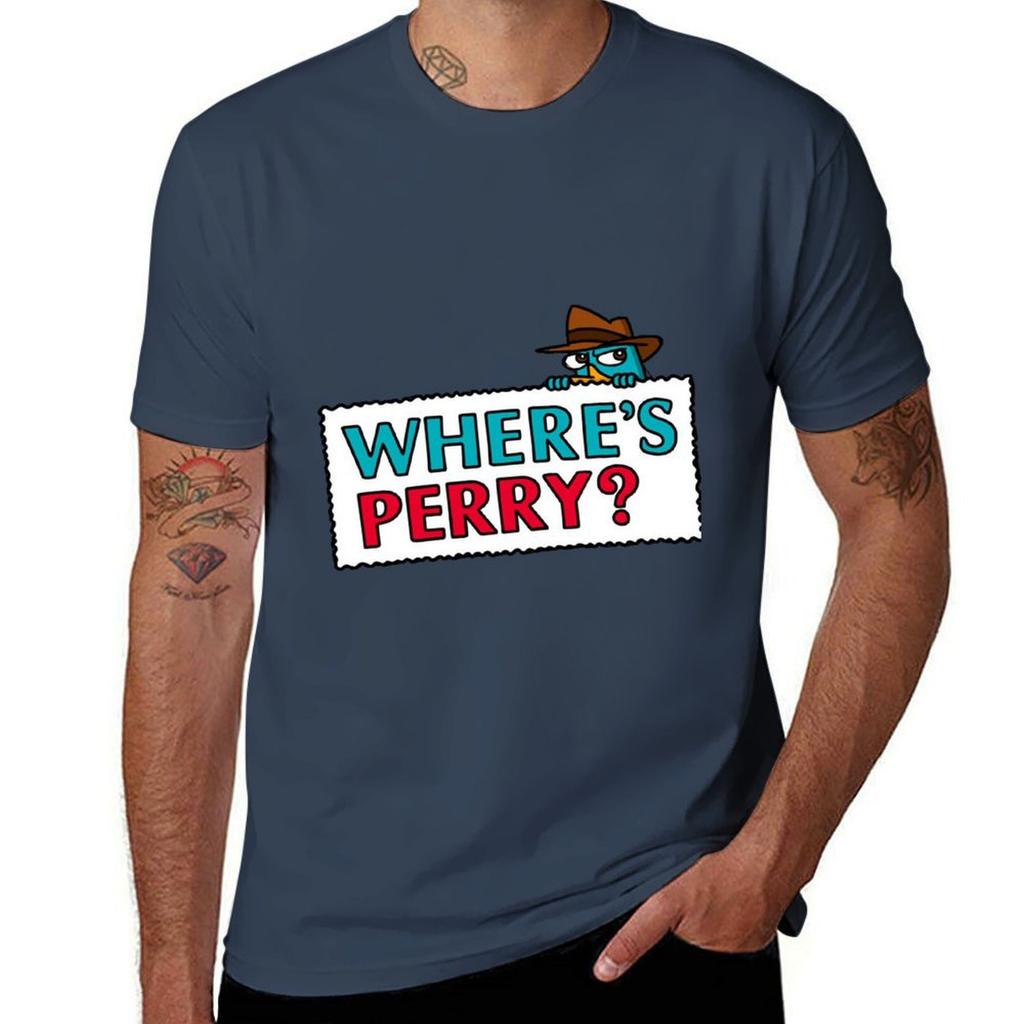 Wheres Perry Tshirt Fashion Casual Short Sleeve Tshirt