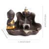 1pc, The Buddha Ceramic Handicrafts Lotus for Home Ornaments Backflow Incense Burner Handmade Purple Clay Holder Without Incense
