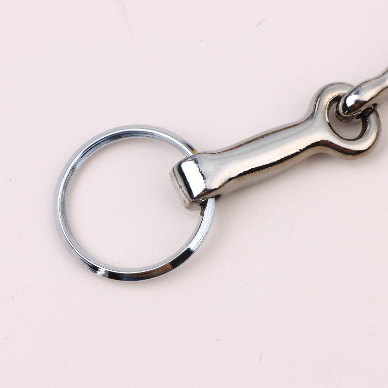 Horse Bits Hollow Jointed Mouth Snaffle Bits Keychain Alloy Keychain Single Connector Horse Bit Key Knot Snaffle Bits Keychain