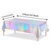 5PCS Rectangular Laser Disposable Tablecloth Shiny Iridescent Tablecloth Party Table Cover  Wedding