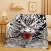 HD Yin Yang Element Dragon Chinese Loong Cartoon Flannel Blanket,Ultra Soft Warm Plush Throw for Home Bedroom Bed Sofa Cover Kid