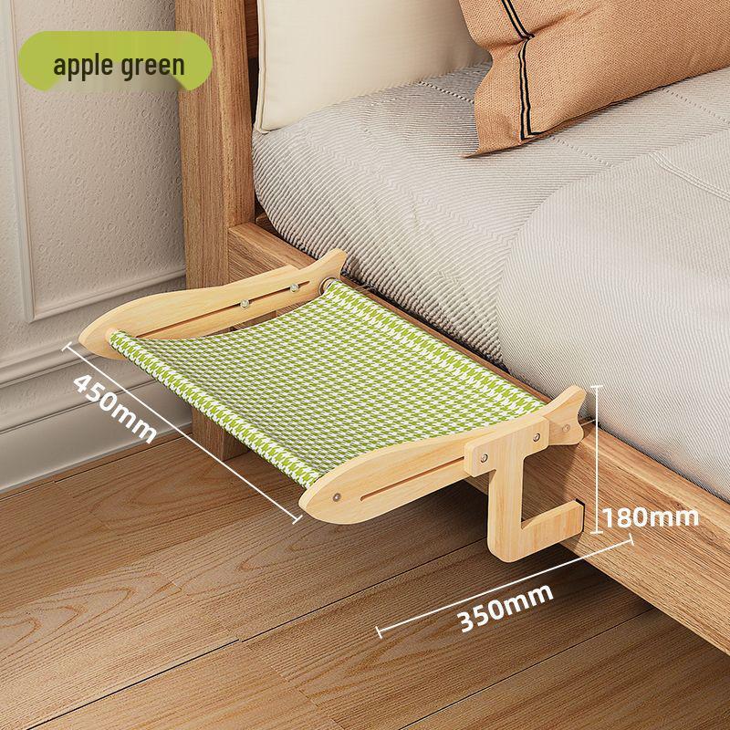 

All-Season Cat Hammock Swing for Window or Balcony Apple Green with Cat Teaser