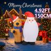 4.92FT With LED Light Inflatable Santa Claus Reindeer Toy Xmas Yard Lawn Supplies Home Decor Ornaments Christmas Holiday Gifts