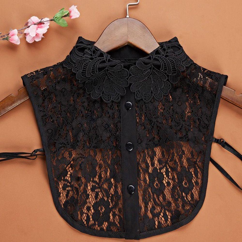Clothes Accessory Detachable Fake Collar Lace White Black Neckline Half Shirt Women Girls
