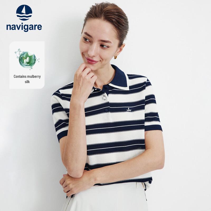 Navigare Women s Striped Polo Shirt M