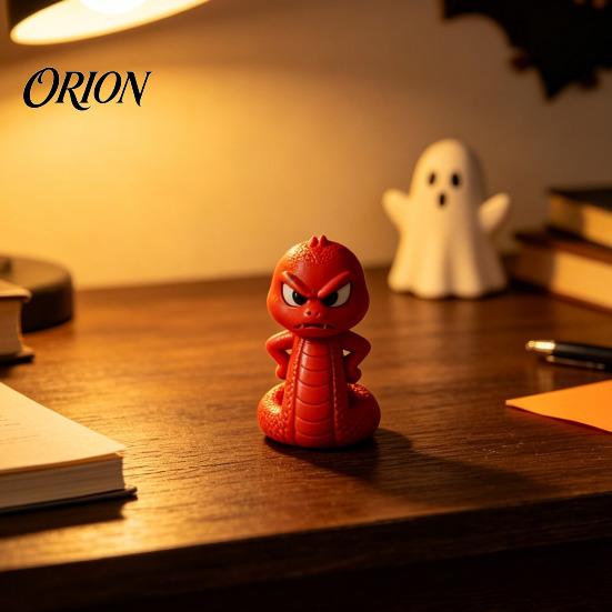 Miniature Snake Statue 3D Printed Ornament, Cartoon Angry Little Figurine, Figurine Durable PLA Desktop Decoration for Home Office Desk Display Unique
