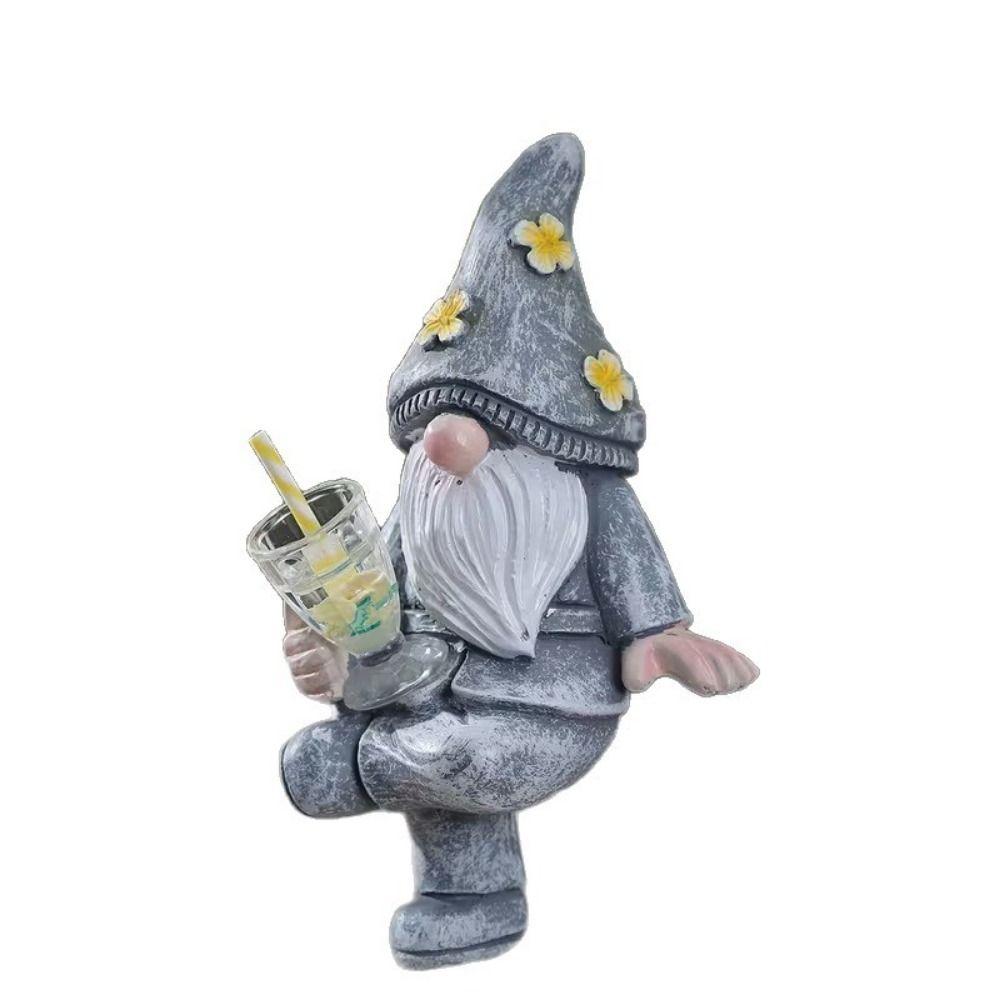 3-delat Set Påsk Trädgårdstomte Liten dvärg Älva Hartsfigur Trädgårdsstaty Heminredning