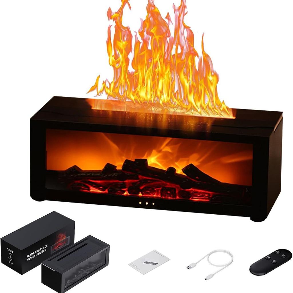Fireplace imitation flame humidifier home bedroom colorful atmosphere lamp high-value essential oil aromatherapy machine