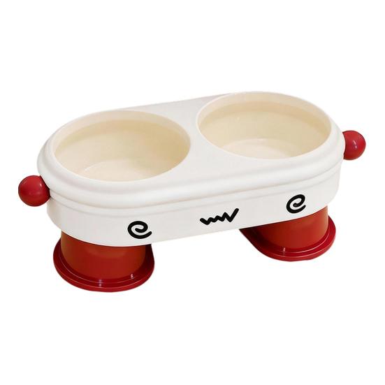 Hrănitoare ridicată pentru animale de companie cu bol interior din oțel inoxidabil rezistent la vărsare, stație 2 în 1 pentru hrană și apă pentru câini mici și medii, cățeluși