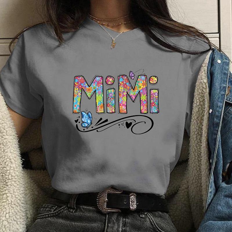 New Fashion Women's Mimi T-shirt Funny Butterfly Pattern Harajuku Shirt Summer Cool Women's T-shirt Shirt