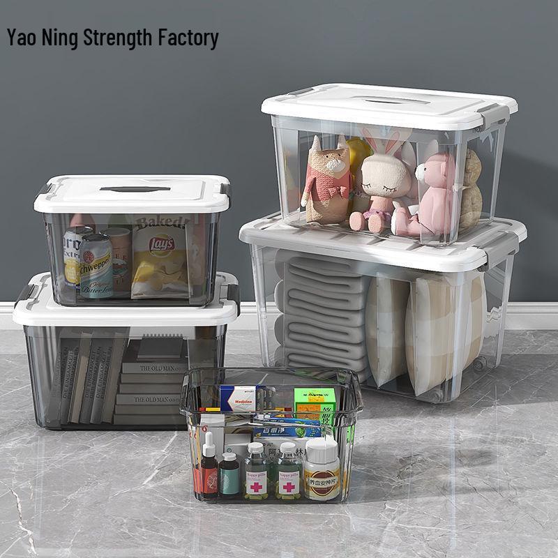 Large Transparent Storage Bin for Toys, Clothes, and Snacks