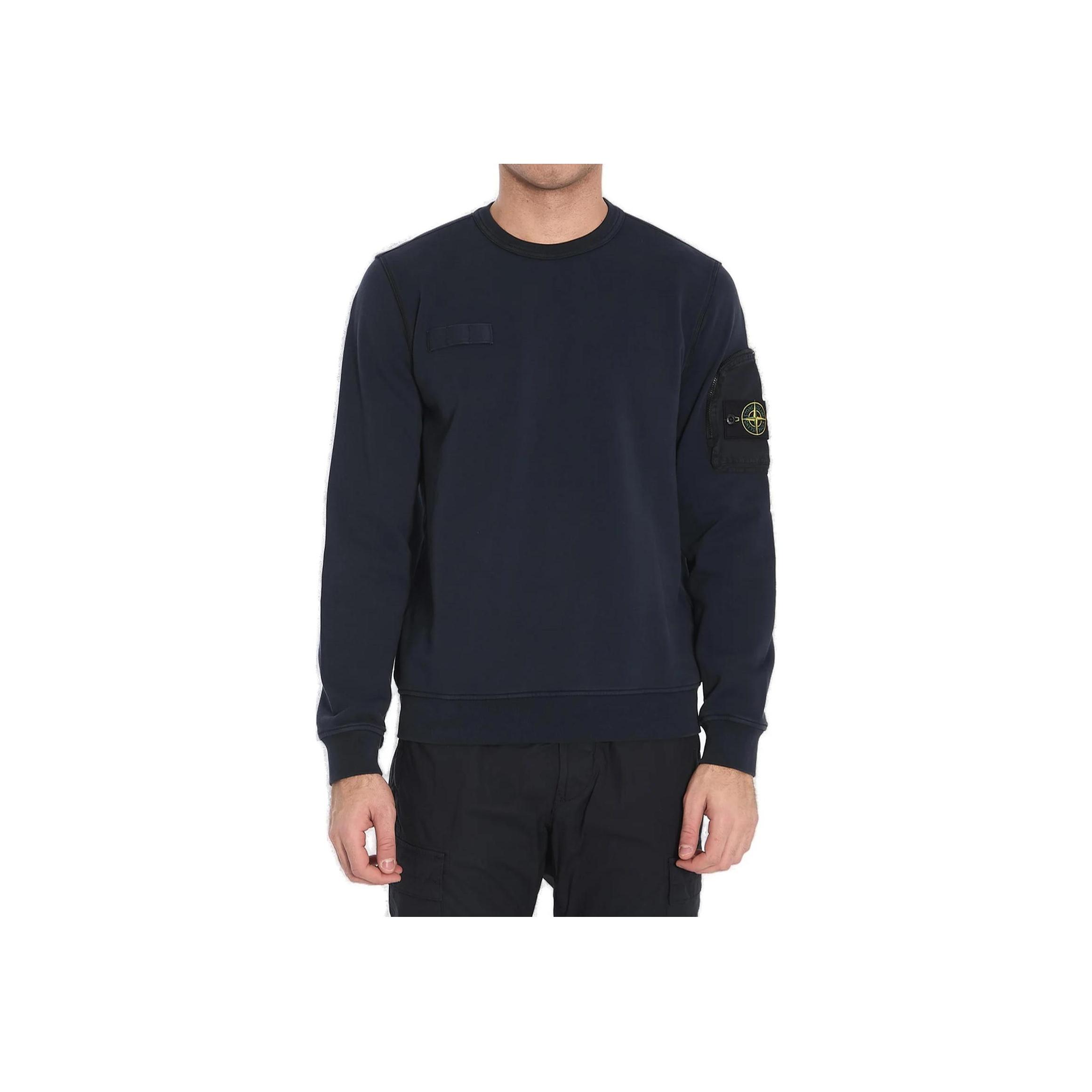 

STONE ISLAND Логотип Свитшот с круглым вырезом и длинным рукавом Мужской свитшот Темно-синий K1S156100003S0123-V0020 XL