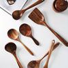 7pcs Natural Teak Wooden Spoons for Cooking - Non-Stick Spatula Set with Comfortable Grip - Perfect for Back To School Supplies