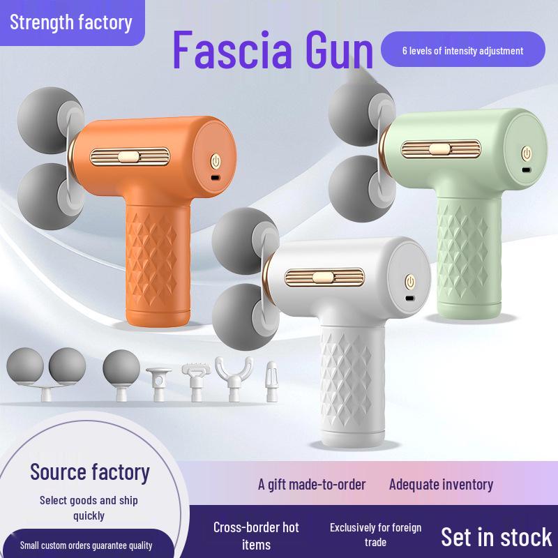 Handheld Angled Fascia Gun: Full Body Electric Massager for Waist, Back, Shoulder, and Neck.