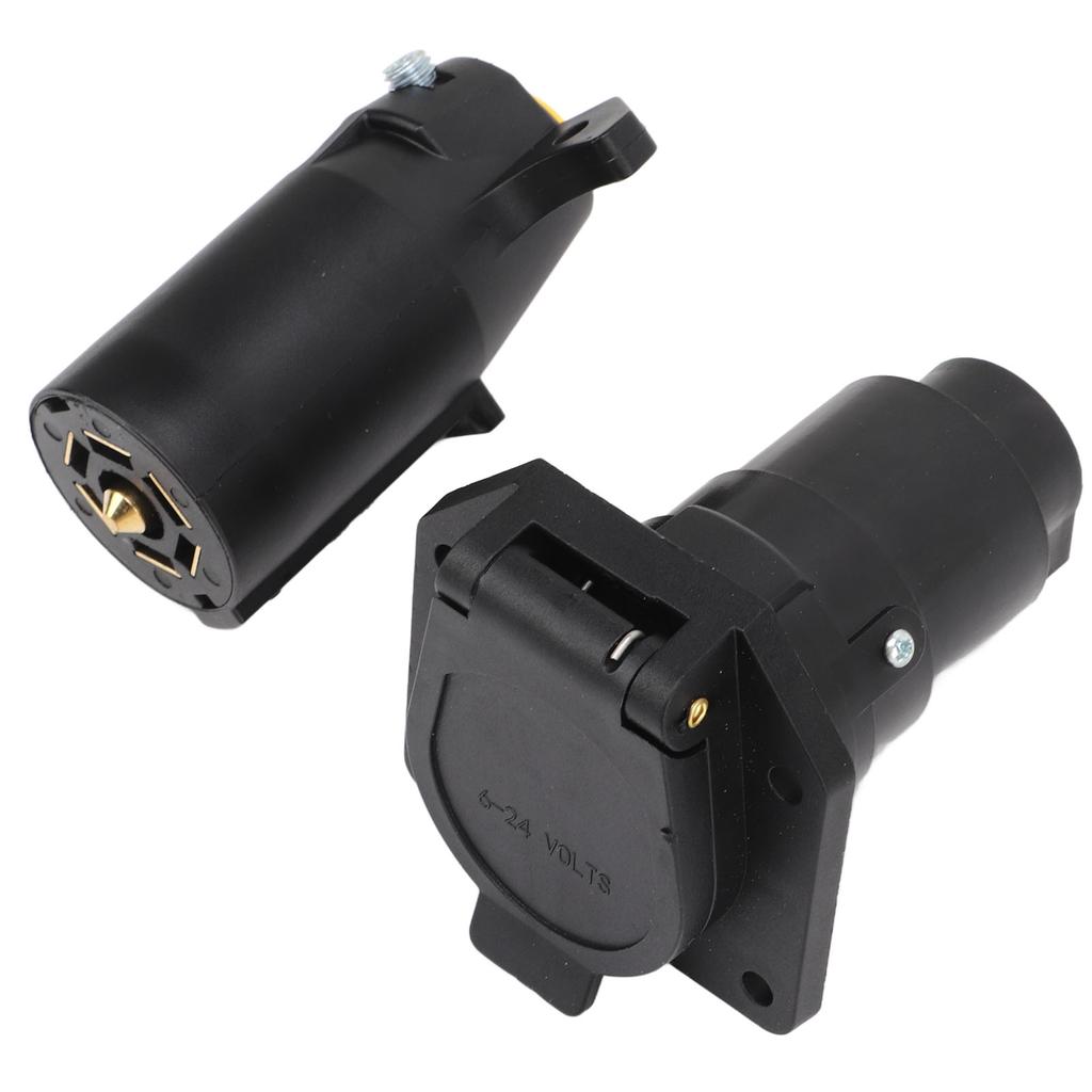 Conector de remorcă rotund cu 7 pini, mușcă femelă, adaptor de cablare, mufă cu 7 căi, kit de conectori de îmbinare pentru RV