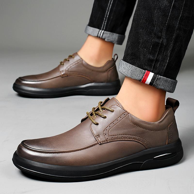 Herbst neue Businesskleid lässige Lederschuhe Herren britische Mokassins weiche Sohle Trendmode atmungsaktive Vaterschuhe