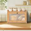 Bread Box Clear Front Versatile Kitchenware Accessory for Pantry Home Bakery Brown