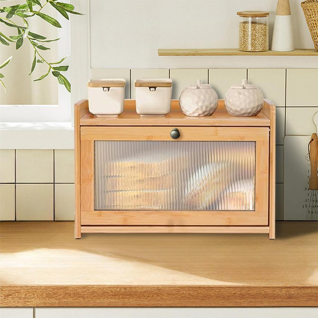 Bread Box Clear Front Versatile Kitchenware Accessory for Pantry Home Bakery Brown