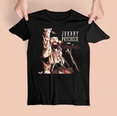 Vintage Johnny Paycheck Ich bin ein Überlebender Shirt Unisex Konzert S bis 5XL MQ146 Unisex T-Shirt