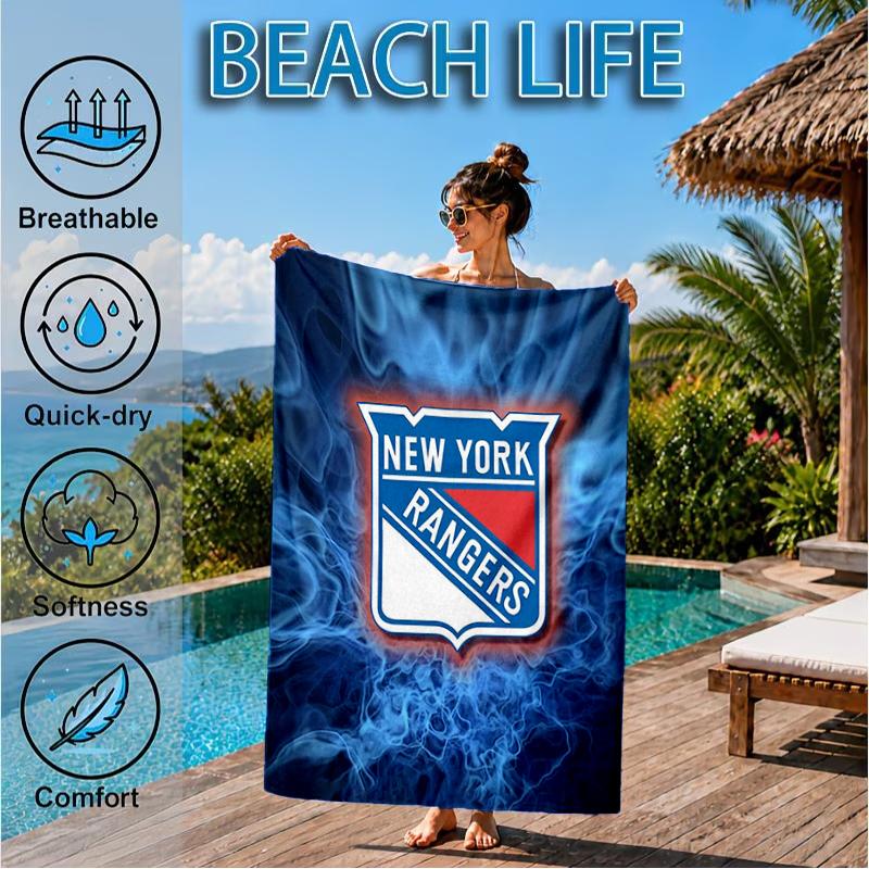 Rangers Hockey Beach Towel, Super Soft Microfiber, Perfect Gift for Her/Him, Birthday, for Pool, Beach, Travel, Decor Beach Party