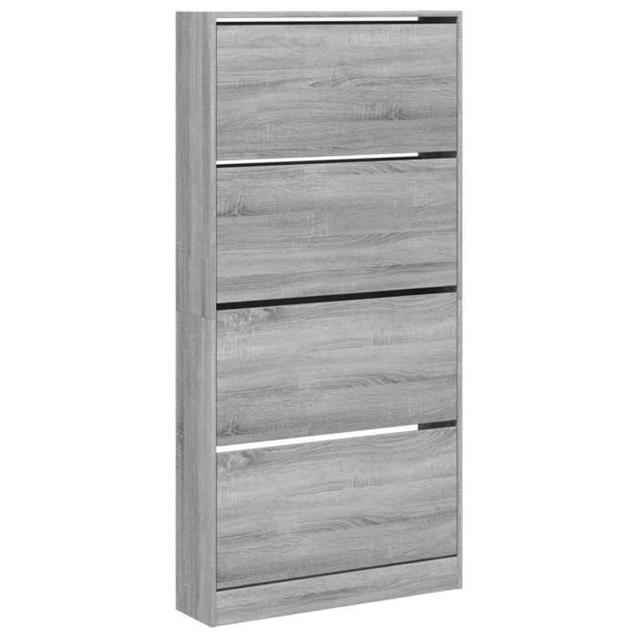 VidaXL Armoire à chaussures 4 tiroirs rabattables sonoma gris 3214369