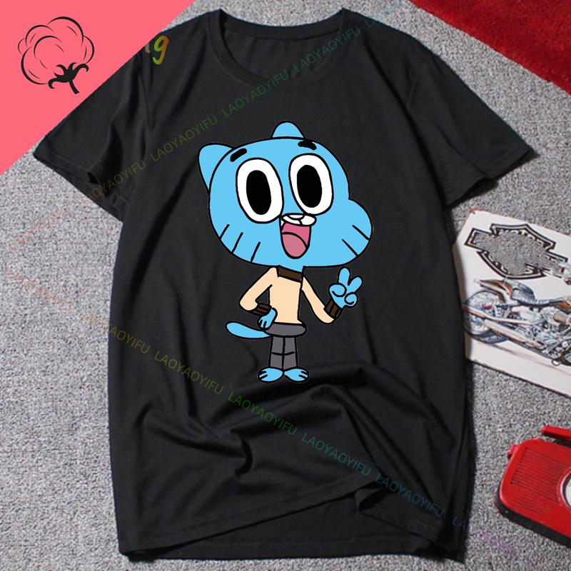 Funny Korean Amazing World Gumball Tshirt 100 Cotton Boys and Girls Y2k Clothes Short Sleeve Tee Mens Clothing