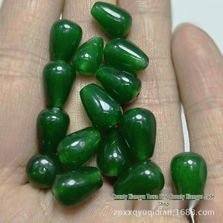 Малазийский Нефрит 8x12 мм Крупные Бусины Формы Капли Воды для DIY Украшений, Серёг и Подвесок