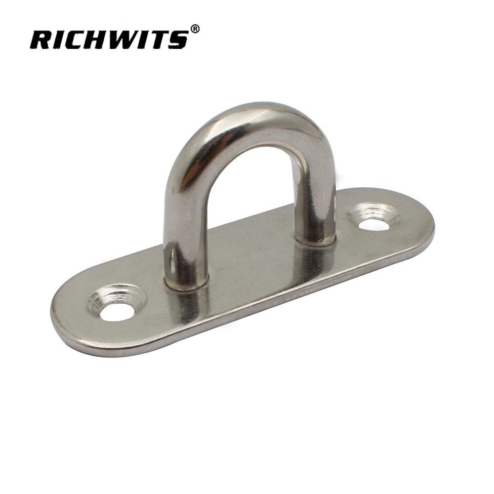 Stainless Steel Oval Door Latch Eye Plate & Buckle 304/316