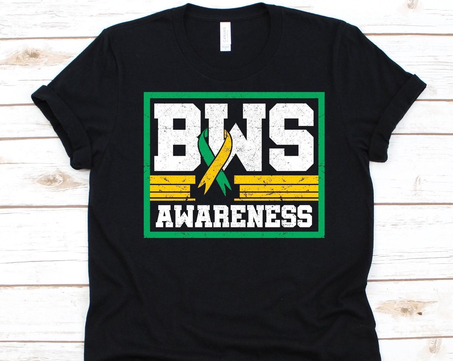 BWS Awareness Shirt, Gift For BWS Survivors, BWS Warriors Gift, Beckwith-Wiedemann Syndrome, Emihyperplasia, Yellow-Green Ribbon Graphic M