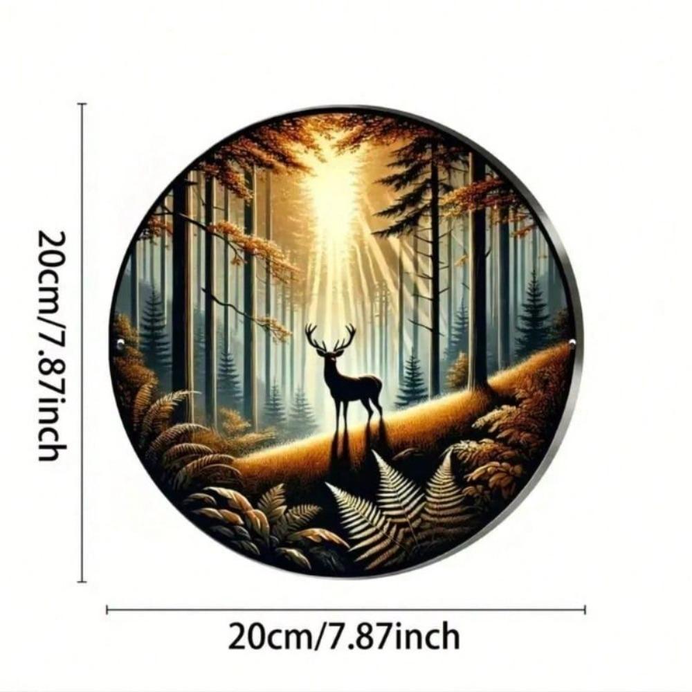 Metal Poster Wall Art Deer Forest Rustic Vintage Home Decor