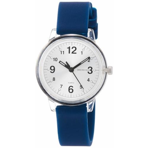 Fieldwork Women's Analog Watch, Crecon, Clear Case, Silicone Strap, GY001-3, Blue
