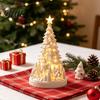 Small Decorative Tree LED Light Up Snowy Christmas Tabletop Decoration, Mini Night Cozy Living Room Accessory Light, Indoor Desktop Holiday Decoration