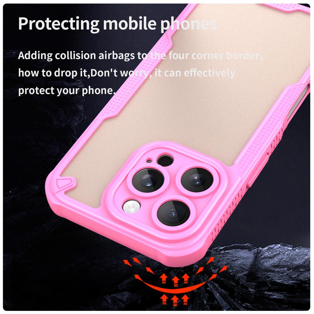 Armor Series For iPhone 16 Pro Case PC+TPU Semi-Transparent Frosted Finish Protective Phone Cover