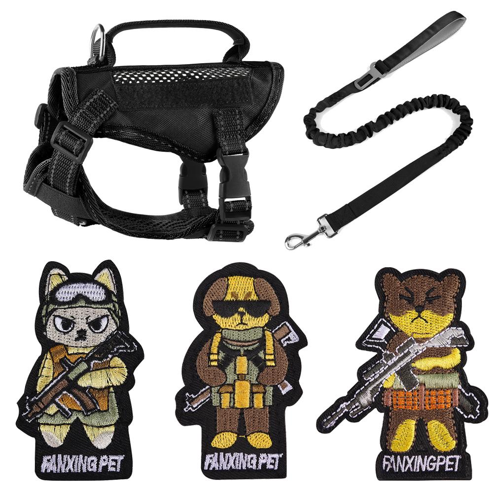 5-piece Set Light Tactical Cat Harness Summer Pet Outdoor Walking Supplies for Small Dogs Cats Breathable Kitten Puppy Harnesses