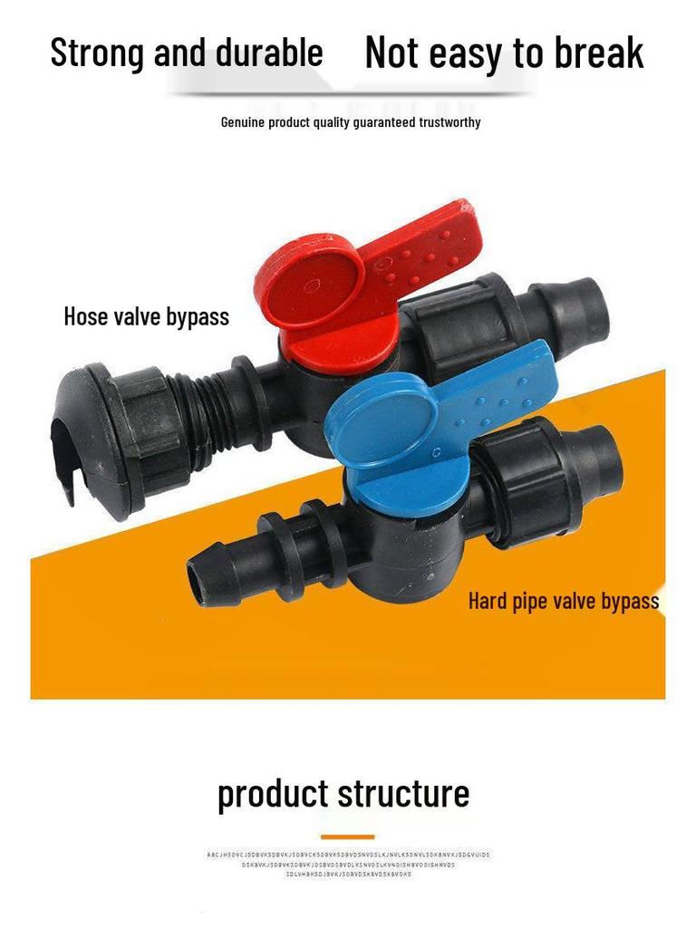 16mm Surface-Mounted Drip Tape Bypass Valve & Tube Switch