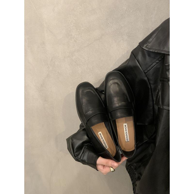 Soft Sole Version~ Internet Celebrity Versatile Fashion British Style Small Leather Shoes Women's Shoes 2025 Autumn Flat Bottom Brown Loafer Single