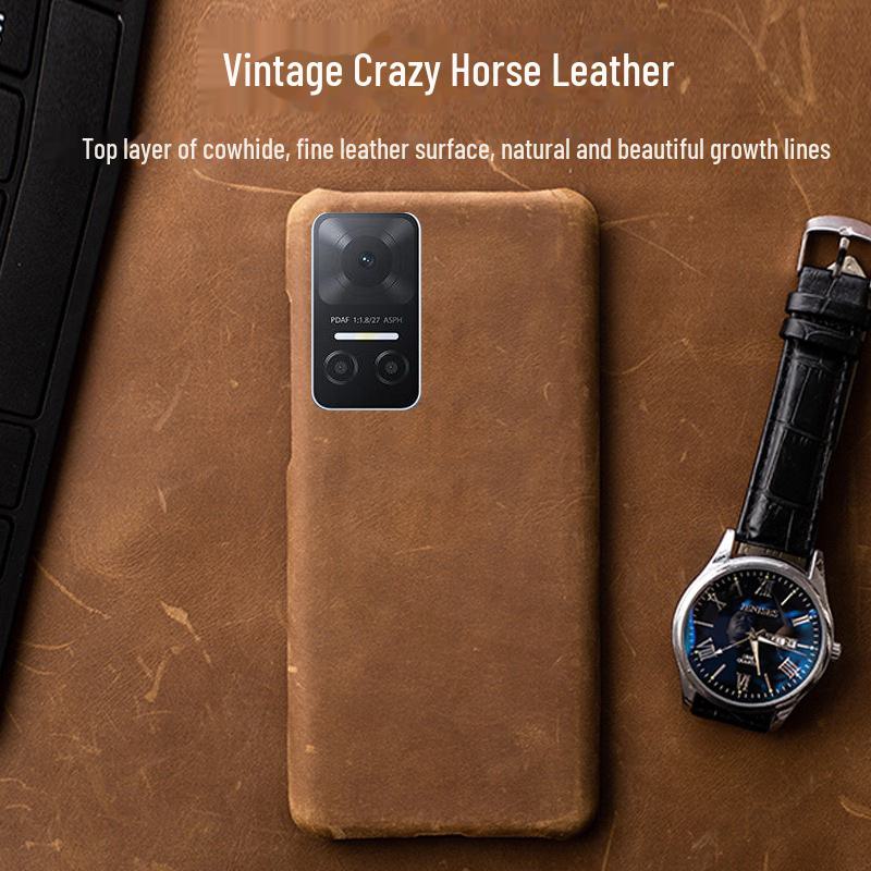 

Genuine Leather Half Cover for Honor Play6T, Play4T, Play5TPro Play 6T Pro бордовий